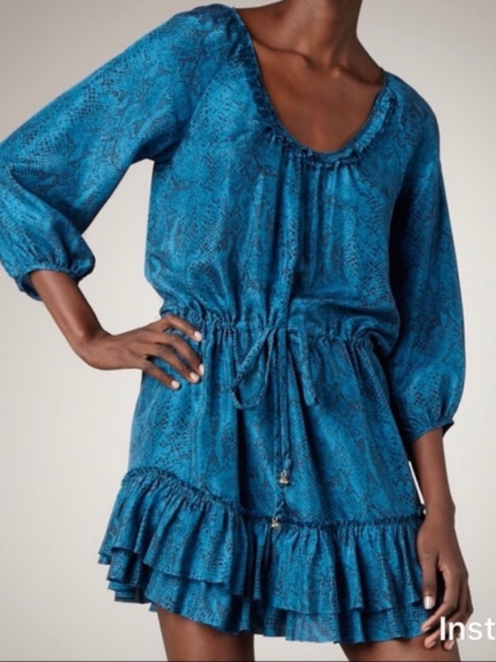 Rebecca Taylor Purple Blue Printed Silk Blouse